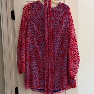 House of Harlow 1960 Blue and Red Blouse